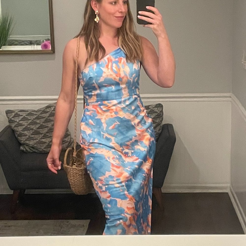Maxi Blue and Orange Dress Size M